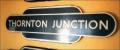 Totem from Thornton Junction station which closed in 1969. So riddled was this area with mine workings that it is said that it was a constant battle to keep the platform surface level. The station was not particularly convenient for the village which, along with the closure of the East Fife Line for which it was the junction, probably secured its demise. Thornton did become rail served again in 1992 when Glenrothes with Thornton station opened at the top of the Fife Circle. It is nearer the centre of the village, if nowhere near the centre of Glenrothes (or indeed the outskirts).<br><br>[David Panton //]