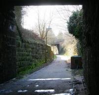 Looking towards Roslin from the trackbed of the EL&RR on 28 February along the section running under the centre of Loanhead. This stretch of the line from Millerhill remained open until 1989 to serve Bilston Glen Colliery, located approximately half a mile further on. <br><br>[John Furnevel 28/02/2011]