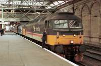 47604+47593 with a southbound WCML service preparing to depart from Edinburgh Waverley in 1992.<br>
<br><br>[Bill Roberton //1992]