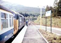 A class 37 prepares to take a train south from Crianlarich in September 1987.<br><br>[Ian Dinmore 13/09/1987]