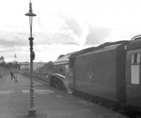 60024 <I>Kingfisher</I> about to restart the 1.30pm Aberdeen - Glasgow Buchanan Street from Larbert in the summer of 1965. <br><br>[K A Gray 31/08/1965]