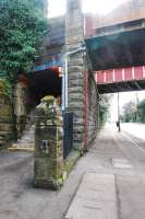 The entrance to Langside (and Newlands) station from Langside Drive. The view looks south with the station off to the left.<br><br>[Ewan Crawford 27/03/2011]