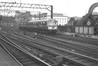 A DMU leaves Glasgow Central for Lanark in August 1962.<br><br>[Colin Miller /08/1962]