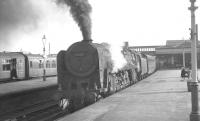Britannia Pacific no 70001 <I>Lord Hurcomb</I> at Stirling on 18 October 1965 with the 9.25am Crewe - Perth.<br><br>[K A Gray 18/10/1965]