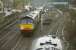 DRS 66409 speeds north through a wet Dunblane station on 16 February 2006 with a Grangemouth - Aberdeen intermodal service.<br><br>[Bill Roberton 16/02/2006]