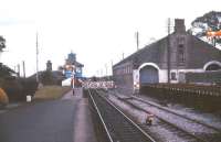Looking towards the level crossing from the platform at Athenry in July 1988.<br><br>[Ian Dinmore /07/1988]
