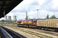 EWS 66204 has just drawn to a halt in Didcot Yard with a freight on the afternoon of 16 June.<br><br>[Peter Todd 16/06/2011]