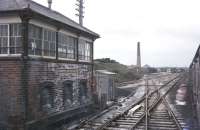 Passing Goonbarrrow Junction signal box on the Newquay branch in May 1977.<br><br>[Ian Dinmore /05/1977]