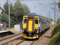 Unit 156433 runs west into Kirknewton on Sunday 10 July 2011 with the 14.23 Edinburgh - West Calder service.<br><br>[Bill Roberton 10/07/2011]