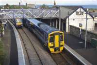 170 456 and 158 786 pass at Burntisland on 11 July.<br>
<br><br>[Bill Roberton 11/07/2011]