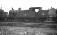 Thrice condemned Robinson C13 4-4-2T no 67413, withdrawn from Chester Northgate shed at the end of 1957 and seen here prior to cutting up at Gorton Works in July 1958.<br><br>[Robin Barbour Collection (Courtesy Bruce McCartney) 27/09/1958]