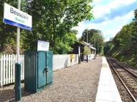 The small station at Beasdale looking east into the sun on 21 July. The original station building is now privately owned and waiting passengers are now provided with a wooden shelter.<br>
<br><br>[John Gray 21/07/2011]