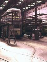 About to become Glasgow's first transport museum, Coplawhill Tram Works in August 1962, just prior to the cessation of services.<br><br>[Colin Miller /08/1962]