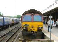 66126 with a <I>'Pathfinder'</I> tour on the stops at Buxton Station on 4 June 2011.<br><br>[Peter Todd 04/06/2011]