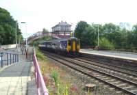 The 10.22 Newcastle - Carlisle service arrives at Haltwhistle at 11.17 on 26 July 2011.<br><br>[Bruce McCartney 26/07/2011]
