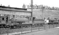 Ex-North British 0-6-0s lined up in the shed yard at Hawick in the summer of 1958. Left to right are J36 nos 65316 and 65317 together with with J35 no 64494.<br><br>[K A Gray //1958]