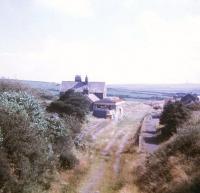 The remains of Camelford station, North Cornwall, looking along the trackbed in the direction of Launceston in September 1972.<br><br>[Ian Dinmore 11/09/1972]