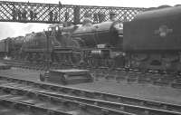 Preserved Midland Compound 4-4-0 no 1000 stands in the sidings alongside Derby Works in August 1960.<br><br>[K A Gray 27/08/1960]