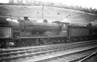 Scott class 4-4-0 no 62440 <I>'Wandering Willie'</I> stands on Hawick shed in 1958.<br><br>[Robin Barbour Collection (Courtesy Bruce McCartney) //1958]