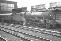 Jubilee no 45713 <I>Renown</I> about to take a train south out of Carlisle on Saturday 4 August 1962. The train is the 7.43am Paisley Gilmour Street - Blackpool Central.<br><br>[K A Gray 04/08/1962]