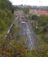 The ECML closed for engineering work at Abbeyhill Junction on 17 September, with local services replaced by buses and long distance trains diverted.<br><br>[Bill Roberton 17/09/2011]