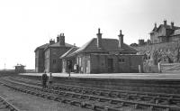 Summer of 1966 at Lossiemouth station, two years after closure. As the photographer's friend, David Fasken recollects, <I>I remember that it was absolutely intact in every way and it brought the 'Marie Celeste' to mind. Inside the booking hall it looked as if the staff had received a phone call and had simply got up and left.</I> <br><br>[David Spaven //1966]