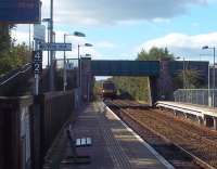 A Fife Circle train crosses over to Platform 1 prior to running into Glenrothes with Thornton station on 14 September where it will form the 14.48 for Newcraighall.<br><br>[Andrew Wilson 14/09/2011]
