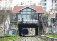The former Charonne Station on the Petite Ceinture line in Paris on 1 October 2011. Situated on the Rue Bagnolet, now converted into the Fleche d'Or Cafe.<br><br>[Alistair MacKenzie 01/10/2011]