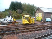 PW equipment in the yard at the south end of Crianlarich station on 4 October. <br><br>[Bruce McCartney 04/10/2011]