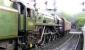 Britannia Pacific no 70013 <I>Oliver Cromwell</I> propels a support coach from Grosmont station over the level crossing towards the shed on 1 September 2009.<br><br>[Colin Miller 01/09/2009]