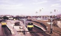 View over Llandudno station from the signal box in July 1986.<br><br>[Ian Dinmore  /07/1986]