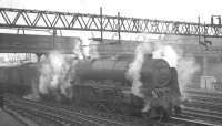 Royal Scot 46115 <I>Scots Guardsman</I> at Motherwell station on 29 October 1964 with the 9.25am Crewe - Perth.<br><br>[K A Gray 29/10/1964]