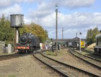 General view of the GCR facilities at Loughborough on 6 October 2011 with ex-SDJR No 88 standing on the left alongside the water tower.<br><br>[Peter Todd 05/10/2011]