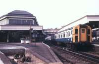 A BR Southern Region 4-BIG unit stands at Lewes station in November 1988. <br><br>[Ian Dinmore /11/1988]