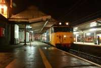 Approaching midnight on 19 November 2011 as 50049+50044 arrive back in Preston with the Spitfire Railtours <I>'Edinburgh Explorer II'</I>, following an outing lasting almost 19 hours  and including visits to Yorkshire, Edinburgh and the Kingdom of Fife [see image 36478]. <br><br>[John McIntyre 19/11/2011]
