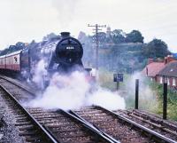 LMS 8233 (BR 48773) departing from Bridgnorth on the Severn Valley Railway in August 1979.<br><br>[Peter Todd 19/08/1979]