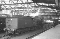 A3 Pacific no 60080 <I>Dick Turpin</I> stands on the middle road at Carlisle in July 1963 waiting to take over the 8.35am Glasgow St Enoch - London St Pancras. <br><br>[K A Gray 27/07/1963]