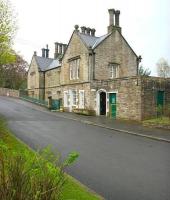 The Grade II listed former station building at Alston, opened in November 1852. Seen here in May 2006 looking south east up the hill towards Station Road.<br><br>[John Furnevel 11/05/2006]