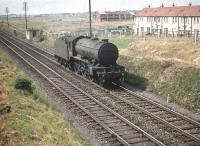 Gresley K3 2-6-0 no 61927 running south light engine past Broomhall towards Saughton Junction on 25 July 1959.<br><br>[A Snapper (Courtesy Bruce McCartney) 25/07/1959]