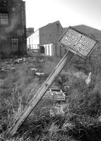 <I>Must not pass...</I> Scene of desolation at Leith East in 1975, looking back to the former level crossing over Salamander Place [see image 3175].<br><br>[Bill Roberton //1975]