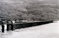 A westbound dmu crossing Barmouth Viaduct in 1981.<br><br>[Colin Miller //1981]