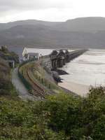 Looking south across Barmouth Bridge from the A496 road on the southern outskirts of Barmouth in December 2011. <br><br>[David Pesterfield 07/12/2011]