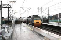 Only another two miles to go. The up <I>'Highland Chieftain'</I> HST runs south through the rainsoaked platforms of Finsbury Park station on 23 July 2005 as it nears the end of its long journey from Inverness. <br><br>[John Furnevel 23/07/2005]