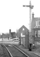 Looking north over the A955 level crossing to the north of Kirkcaldy in 1974 along the branch from Frances Colliery to Dysart exchange sidings. Not a weed in sight!<br><br>[Bill Roberton //1974]