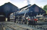 Stanier Black 5 4-6-0 no 45169 stands in the shed yard at Dumfries on 13 June 1959 sporting a 68B shedplate. In the right background is another Dumfries resident, Caley 'Jumbo' 0-6-0 no 57362. <br><br>[A Snapper (Courtesy Bruce McCartney) 13/06/1959]