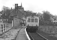 There were only five weeks to go before closure when this class 101 3-car set, comprising vehicles E50146, E59530 and E51437, was photographed at Alston on Saturday 27th March 1976 ready to form the mid-day train to Haltwhistle. <br><br>[Bill Jamieson 27/03/1976]