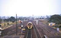 View from the footbridge at Barnetby station in August 1995 looking south west towards Wrawby Junction.<br><br>[Ian Dinmore /08/1995]