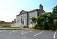 The station building at Downpatrick on 24 May 2008. This is actually the house of the manager of the local gas company, moved from the other side of Market Street and rebuilt. The original station is long demolished, and its site and yards are now buried under a supermarket. [See image 37451]<br><br>[Colin Miller 24/05/2008]