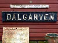 Name board from Dalgarven signal box which stood between Dalry and Kilwinning. Demolished c. 1968. The board is now in the care of the Museum of Ayrshire Life, Dalgarven Mill.<br><br>[Colin Miller //]