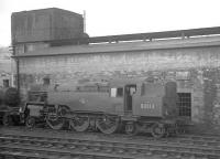 Resident Standard class 4 2-6-4T no 80113 stands alongside the shed at Hawick in October 1964. <br><br>[K A Gray 26/10/1964]
